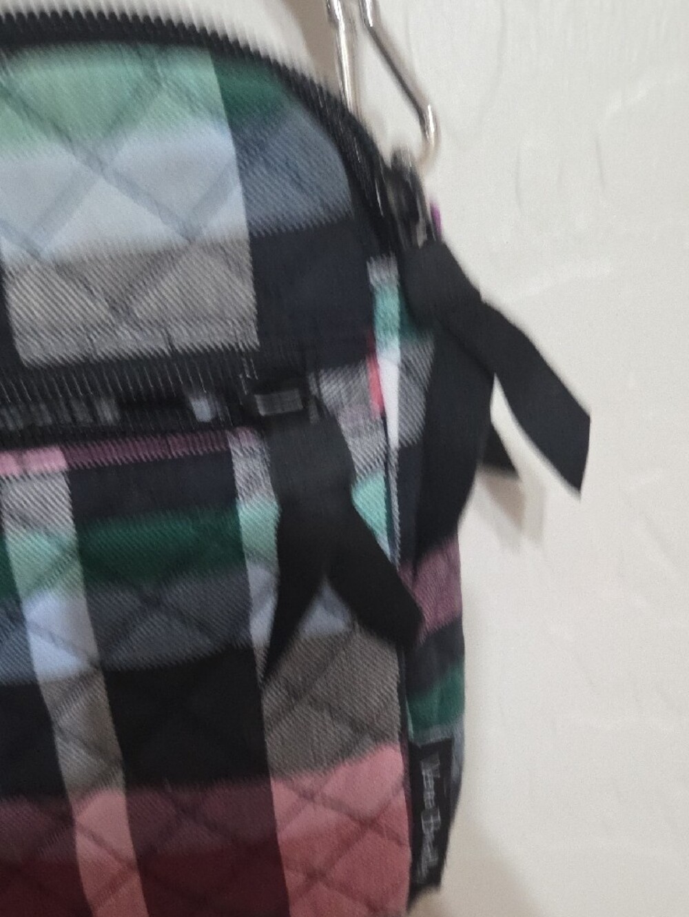 Vera Bradley Quilted Plaid Crossbody in Red, Black & Green - Picture 5 of 12